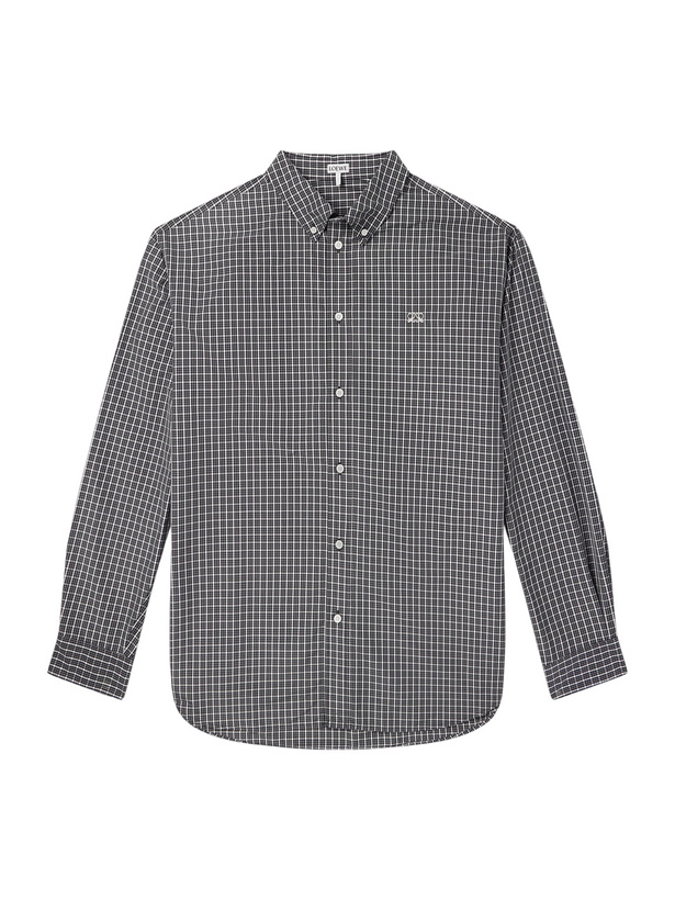Photo: LOEWE - Loewe Logo-Embroidered Checked Shirt - Gray