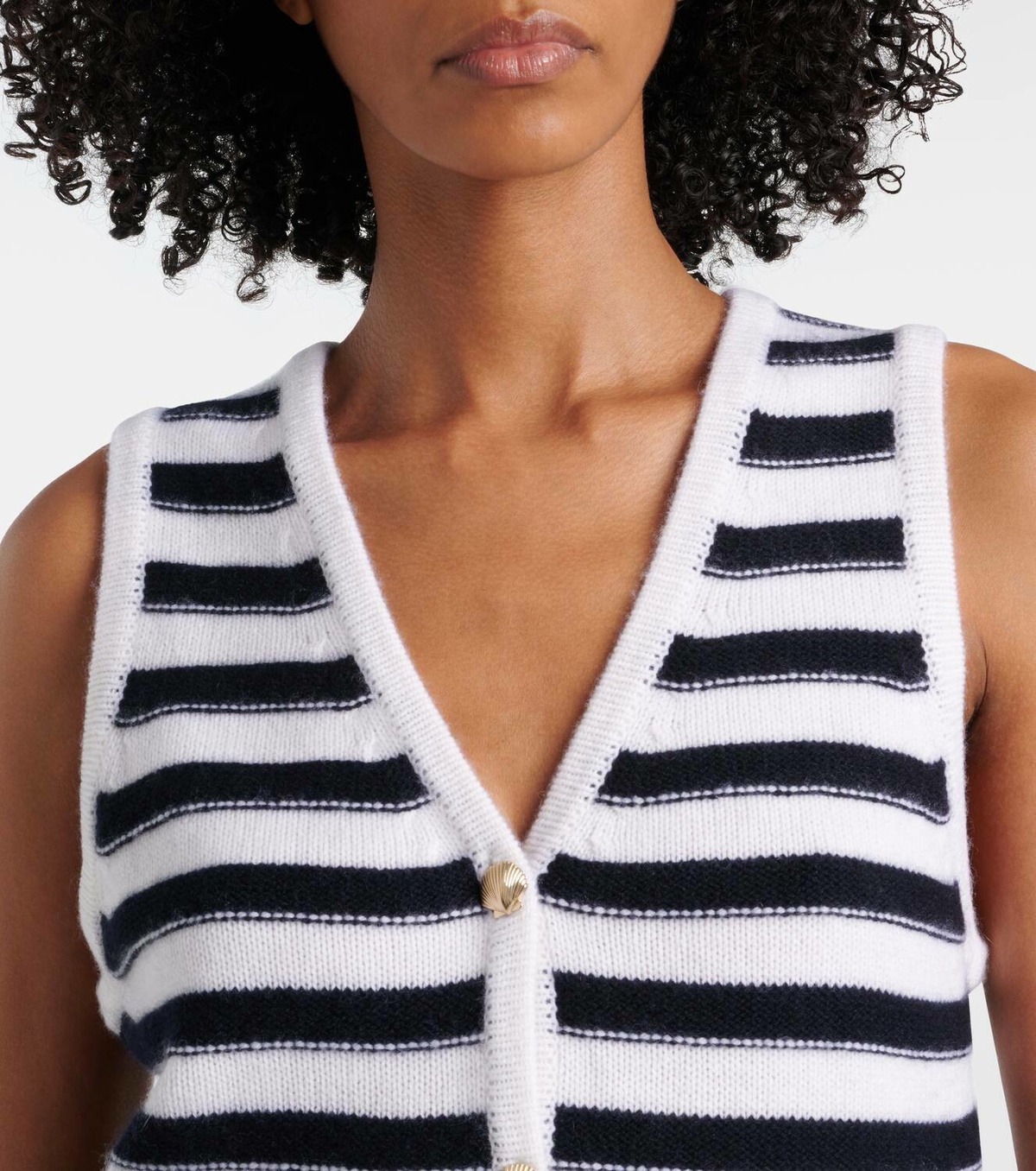 Jardin des Orangers Striped cashmere sweater vest