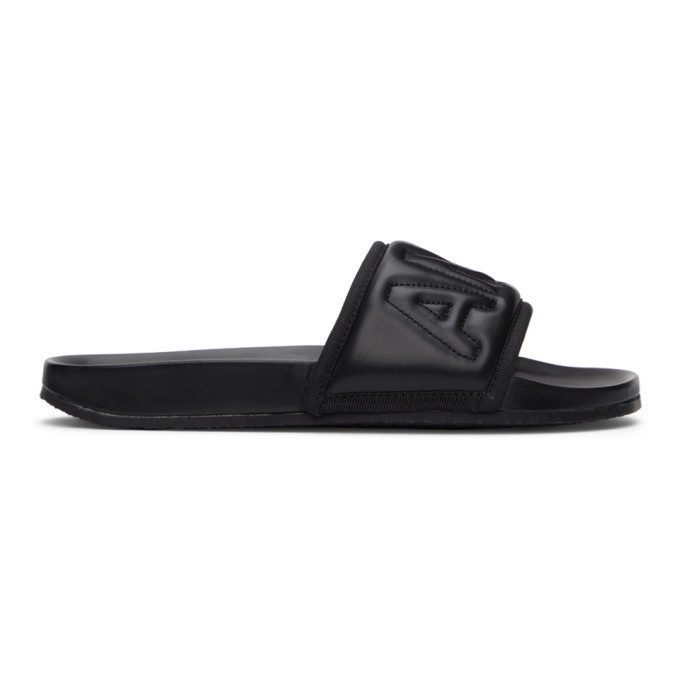 Photo: Ambush Black Leather Quilted Slides