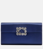 Roger Vivier Efflorescence embellished satin clutch