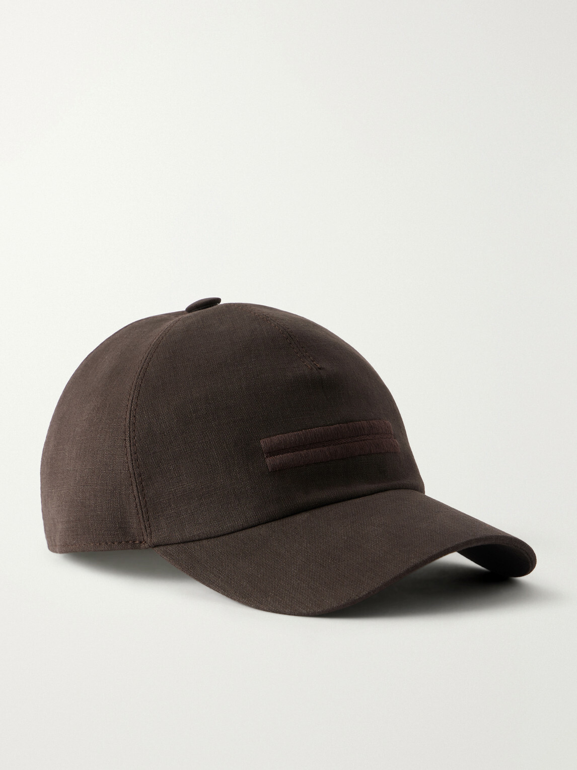 Zegna - Oasi Logo-Detailed Linen Baseball Cap - Brown