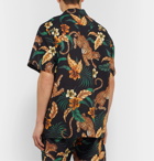 Desmond & Dempsey - Camp-Collar Printed Organic Cotton Pyjama Shirt - Black