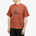 GR10K Men's Heavy Waffle T-Shirt in Upupa Red