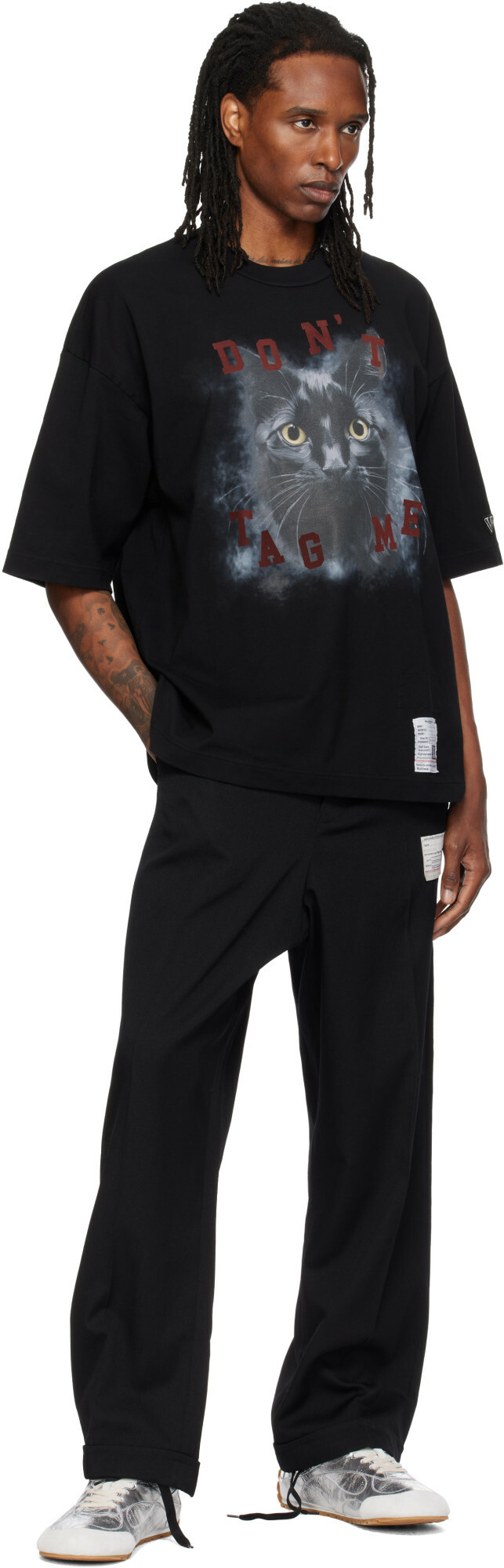 Maison MIHARA YASUHIRO Black Cat Printed T-shirt