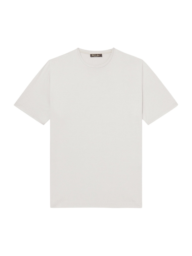 Photo: Loro Piana - Silk and Cotton-Blend Jersey T-Shirt - Gray