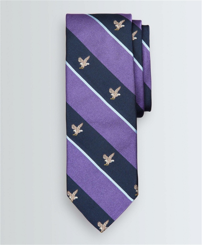 Photo: Brooks Brothers Men's Eagle-Patterned Tie | Purple