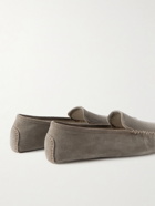 Thom Sweeney - Cashmere-Lined Suede Slippers - Brown