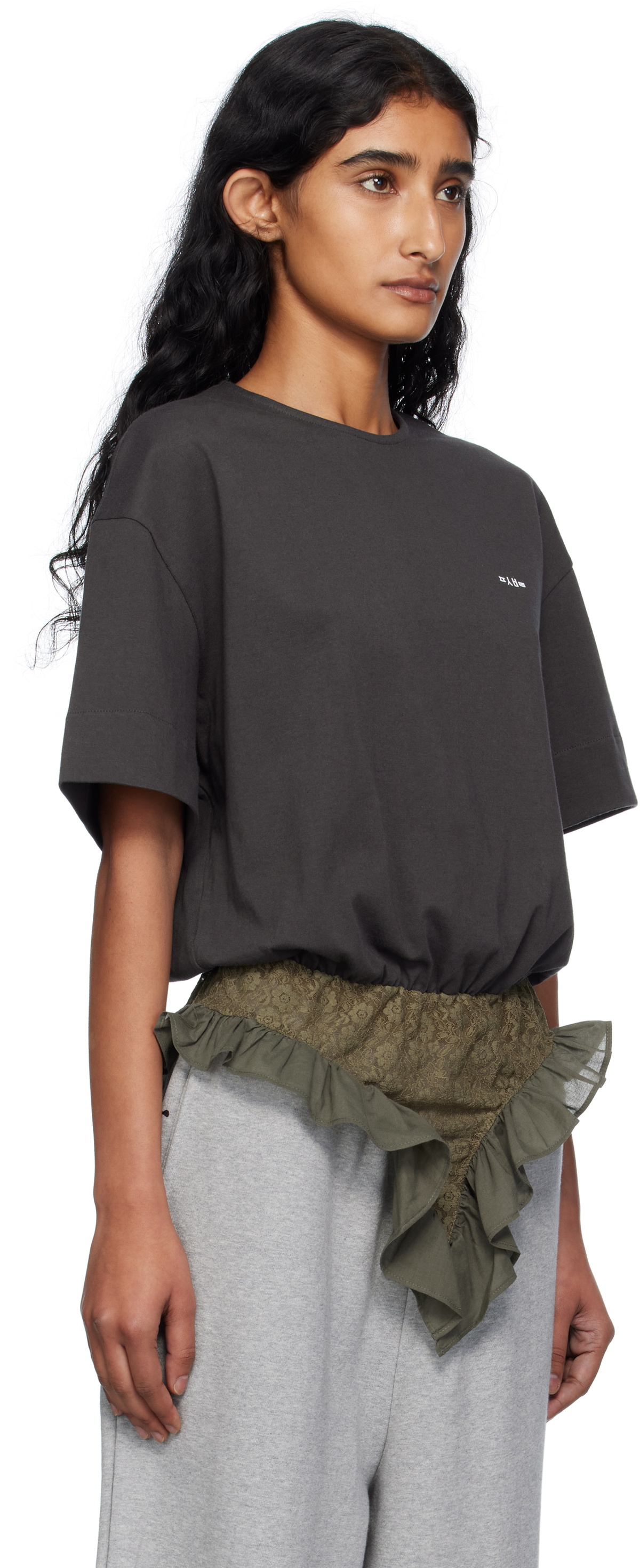 Pushbutton Gray Ruffle Panty T-shirt