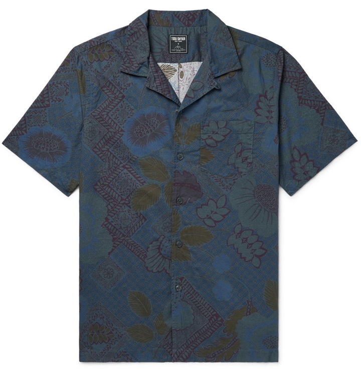 Photo: Todd Snyder - Slim-Fit Camp-Collar Printed Cotton Shirt - Navy