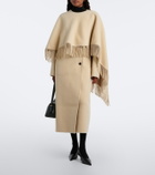 Róhe Fringed caped alpaca and wool coat