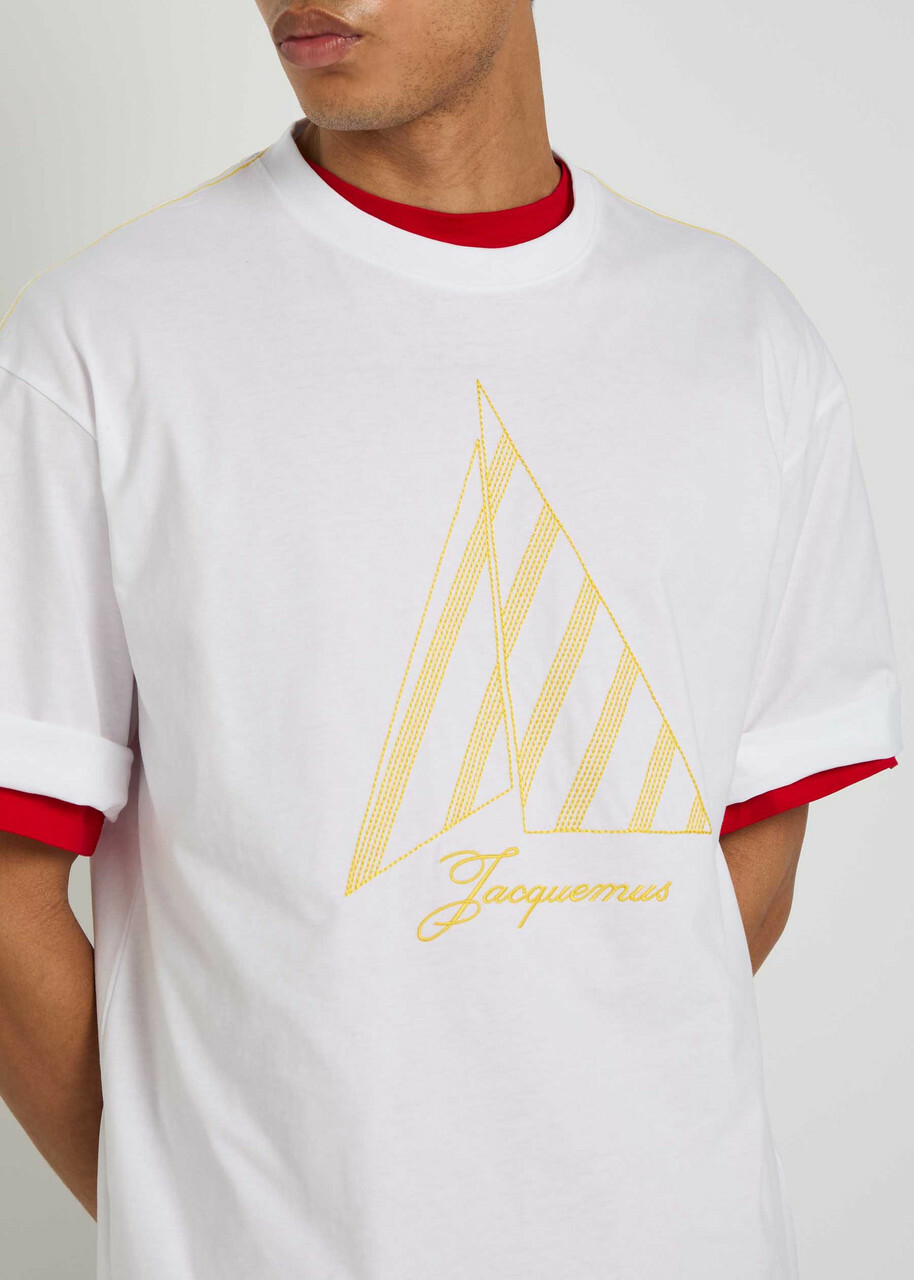 Jacquemus Le Tshirt Voiler Embroidered Cotton T-shirt White