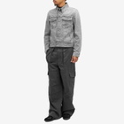 Versace Men's Stone Wash Denim Jacket in Mid Grey