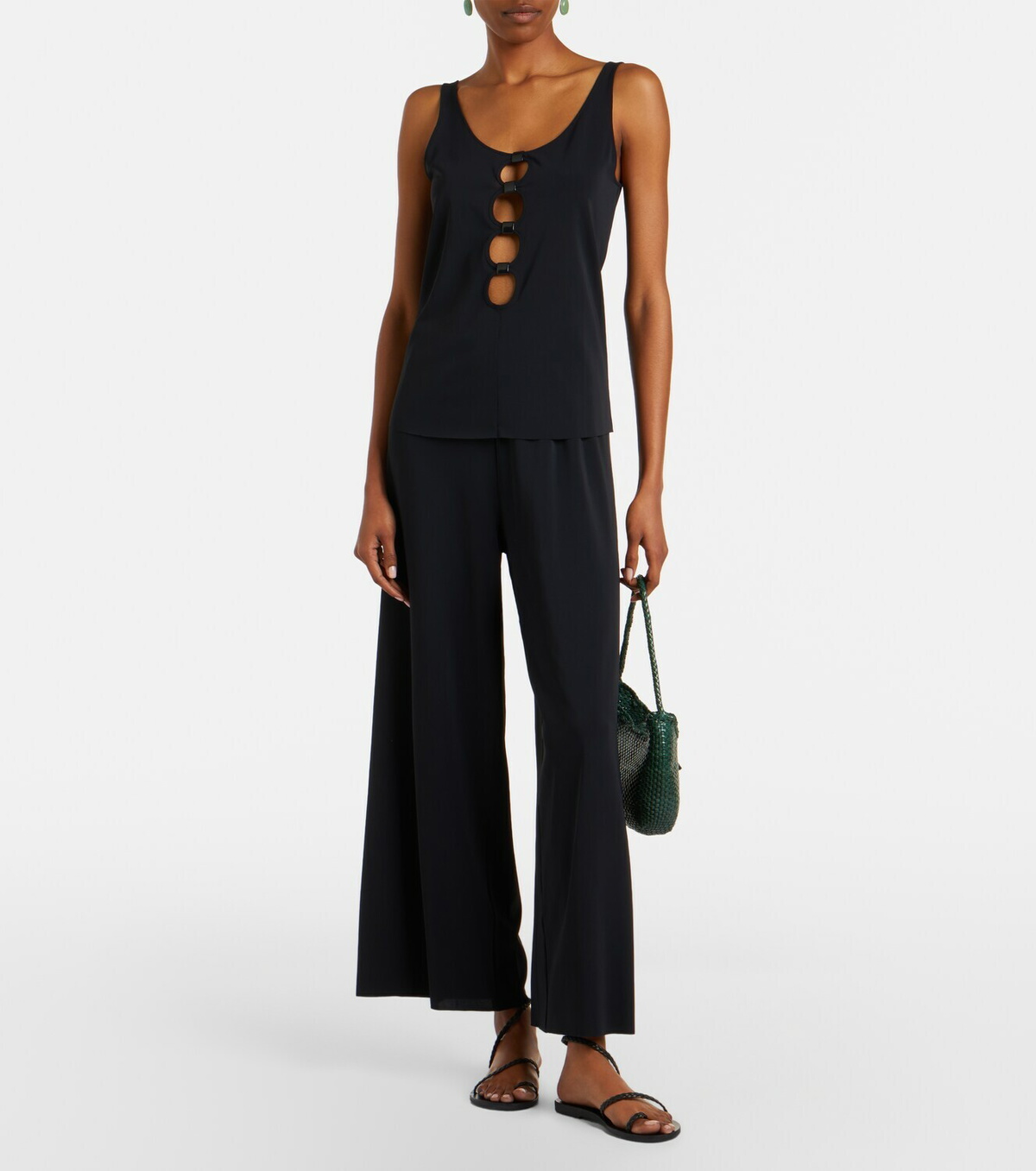 Eres Curl cutout jersey top