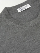 Johnstons of Elgin - Cashmere and Silk-Blend T-Shirt - Gray