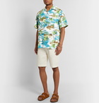 Go Barefoot - Island Hut Printed Cotton Shirt - Blue