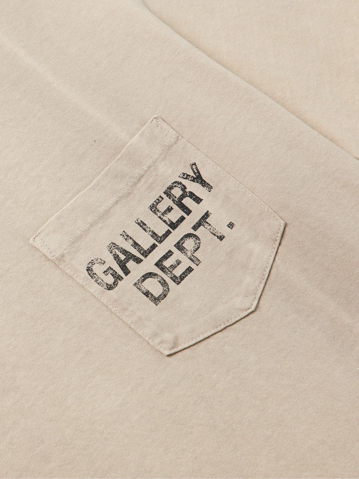 Gallery Dept. - Logo-Print Paint-Splattered Cotton-Jersey T-Shirt - Neutrals