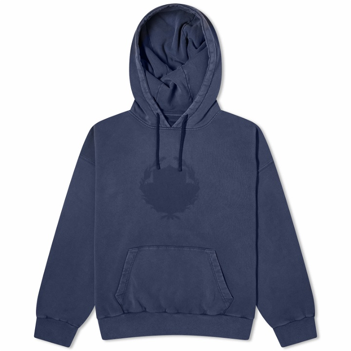 Photo: Givenchy Men's Shadow Crest Hoodie in Medium Blue 