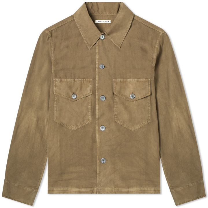 Photo: Our Legacy Loan Jacket Dark Olive Fine Silk