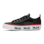 McQ Alexander McQueen Black and White Metal Logo Platform Sneakers