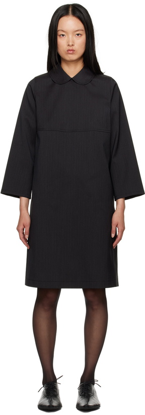 Photo: tao Black Peter Pan Collar Midi Dress
