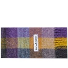 Acne Studios Men's Vally Check Scarf in Anthracite/Yellow/Purple