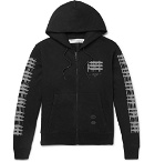 Off-White - Printed Loopback Cotton-Jersey Hoodie - Black