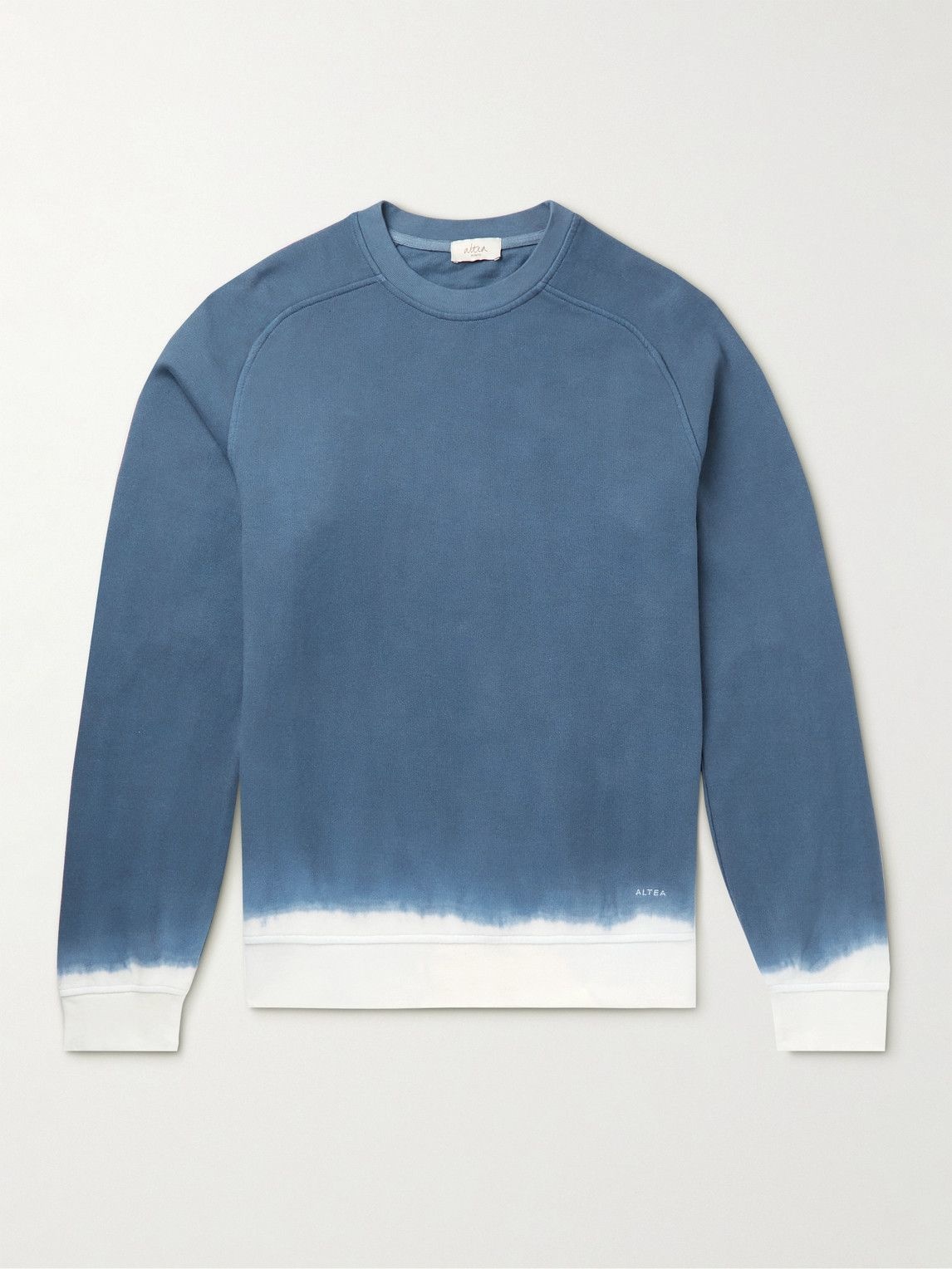 Photo: Altea - Wilson Dip-Dyed Cotton-Jersey Sweatshirt - Blue