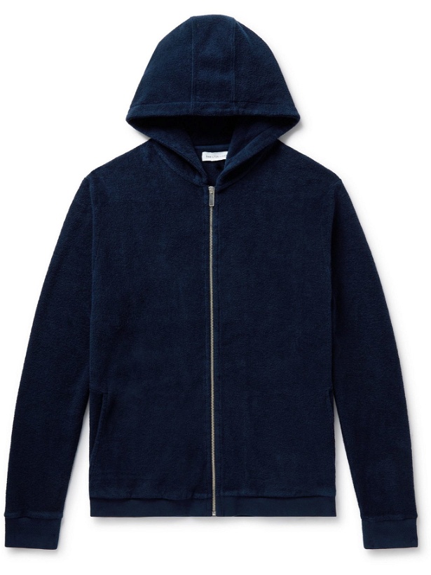 Photo: Hamilton And Hare - Cotton-Terry Zip-Up Hoodie - Blue