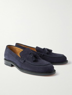 Mr P. - Tasseled Regenerated Suede by evolo® Loafers - Blue