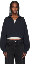 AGOLDE Navy Bethan Quarter Zip Sweatshirt