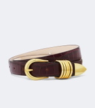 Déhanche Hollyhock croc-effect leather belt