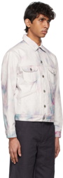 Isabel Marant White & Pink Denim Jeddy Jacket