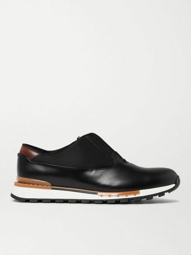 Photo: Berluti - Fast Track Tornio Leather and Shell Sneakers - Black