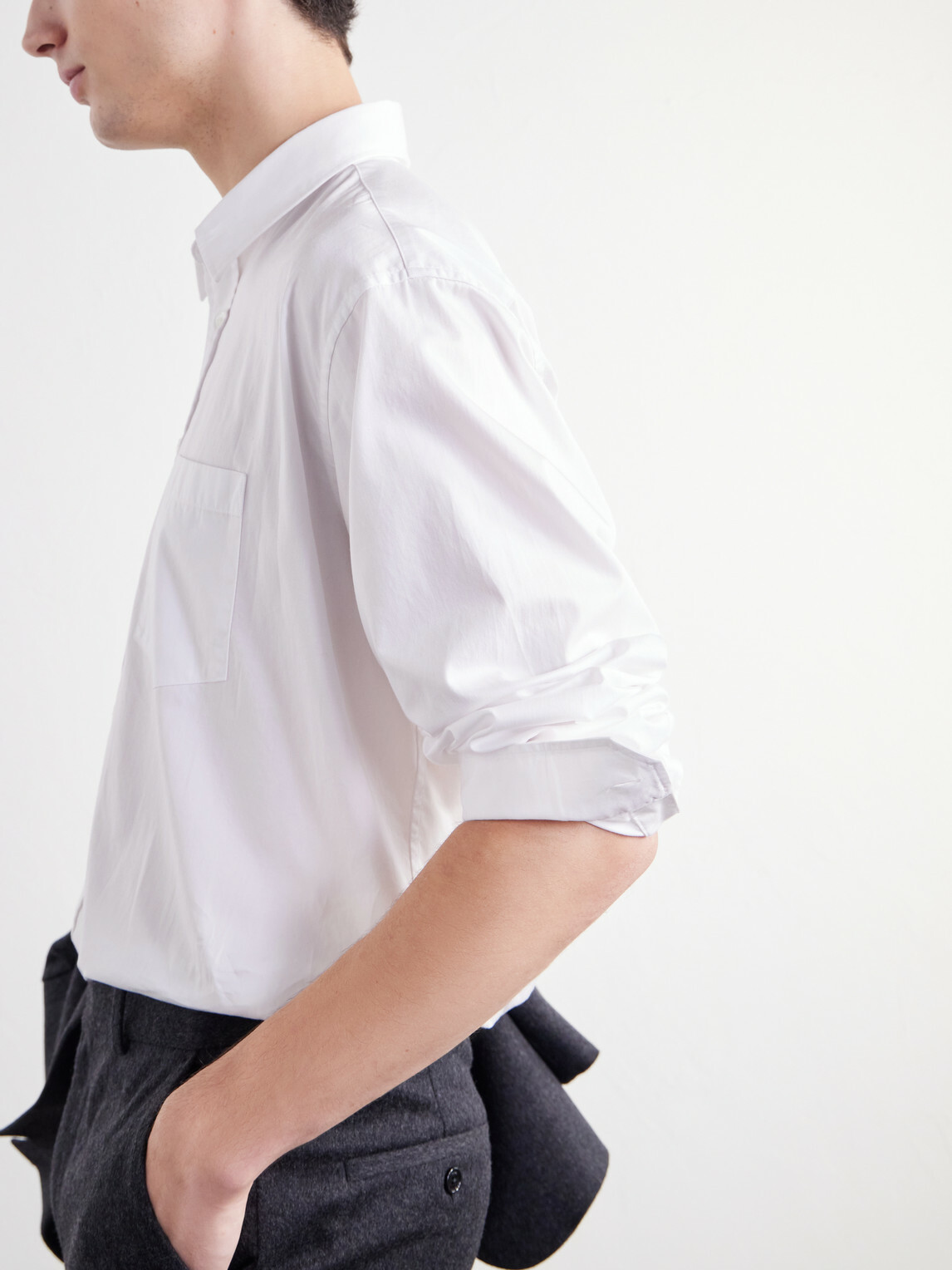 TOTEME - Button-Down Cotton-Poplin Shirt - White