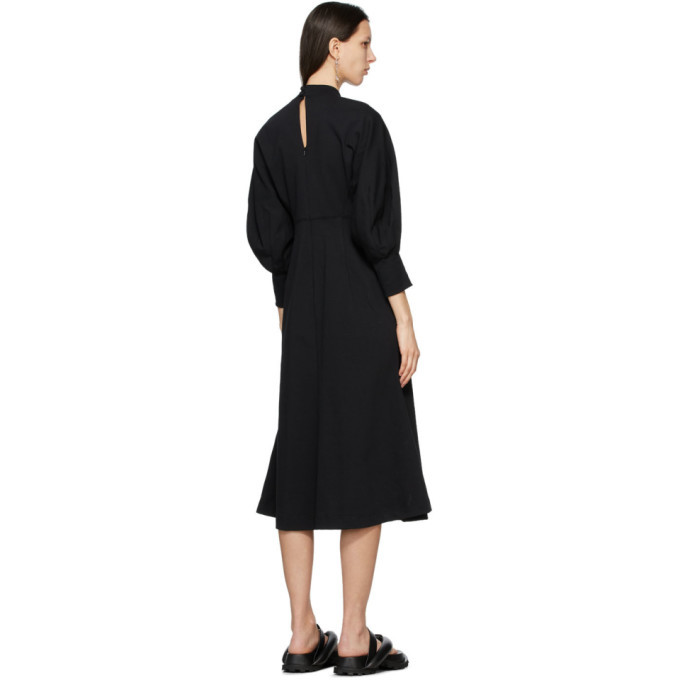 Mame Kurogouchi Black Cotton Classic Midi Dress Mame Kurogouchi