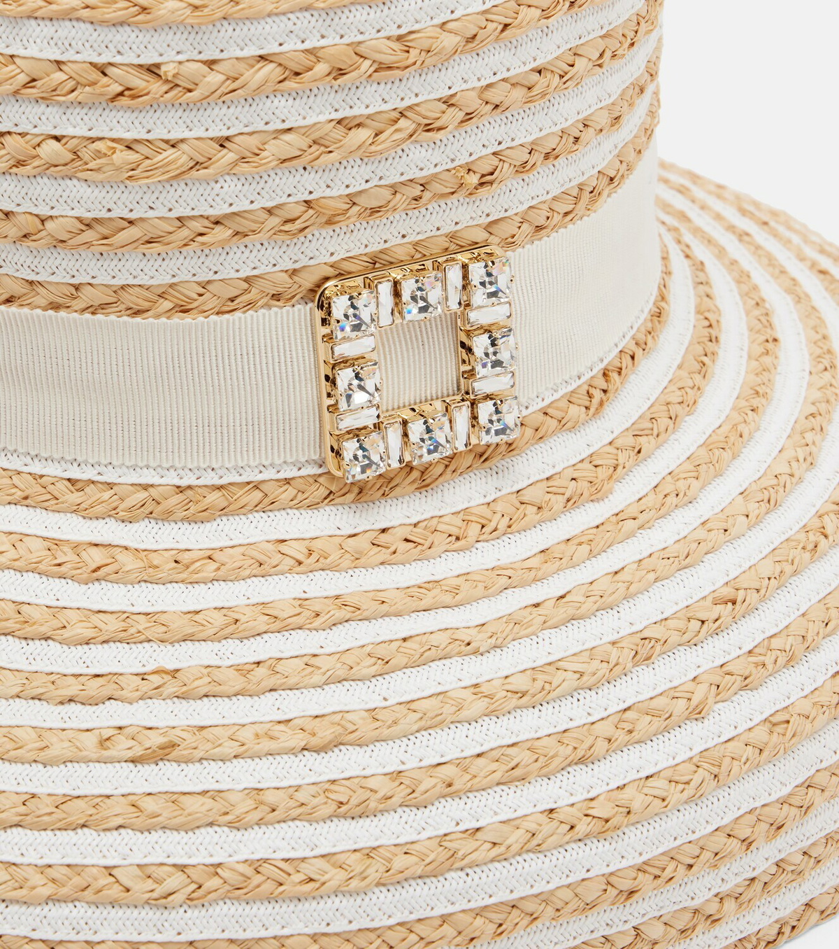 Roger Vivier Très Vivier striped raffia sun hat