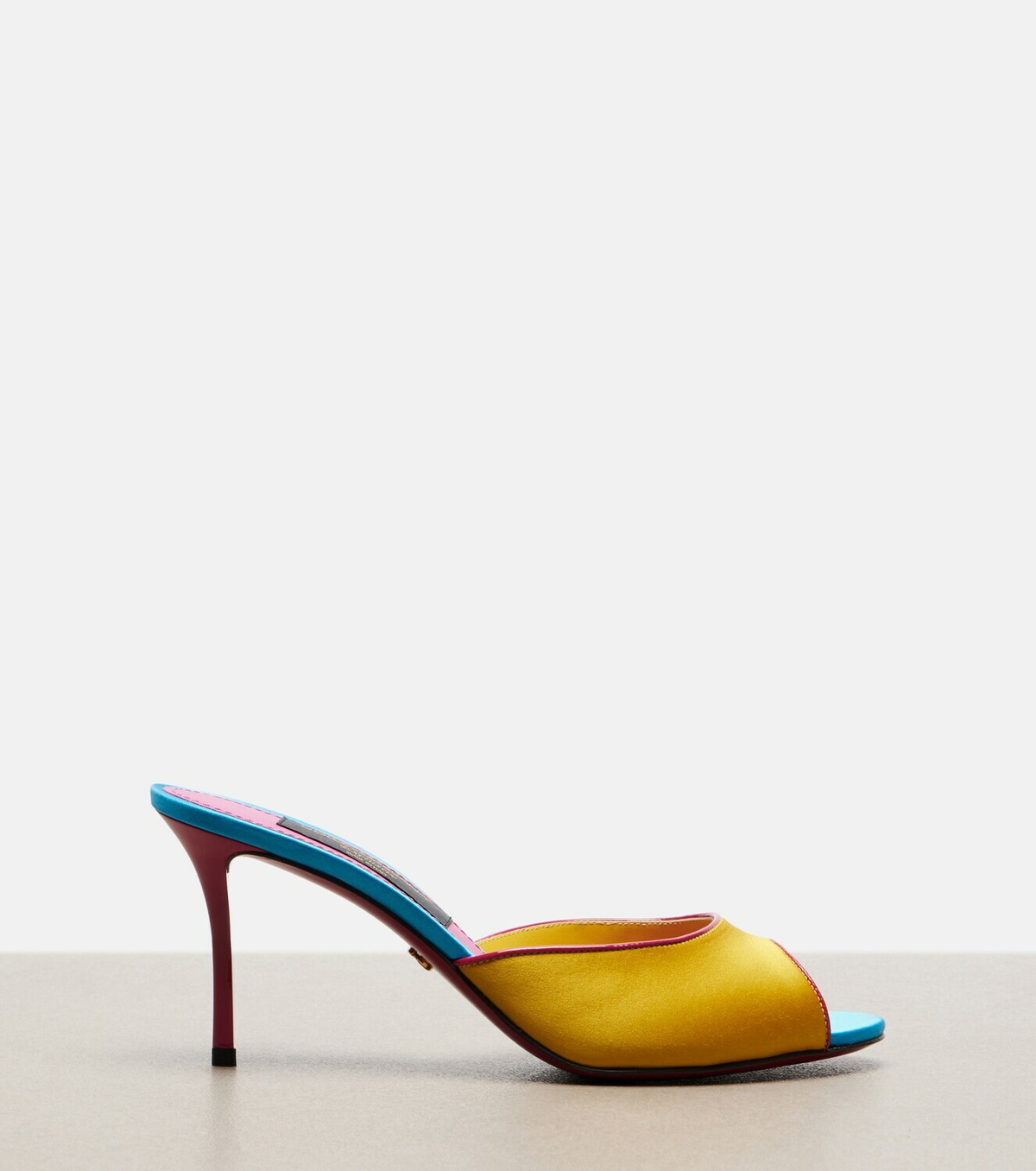 Dolce&Gabbana Keira leather-trimmed satin mules