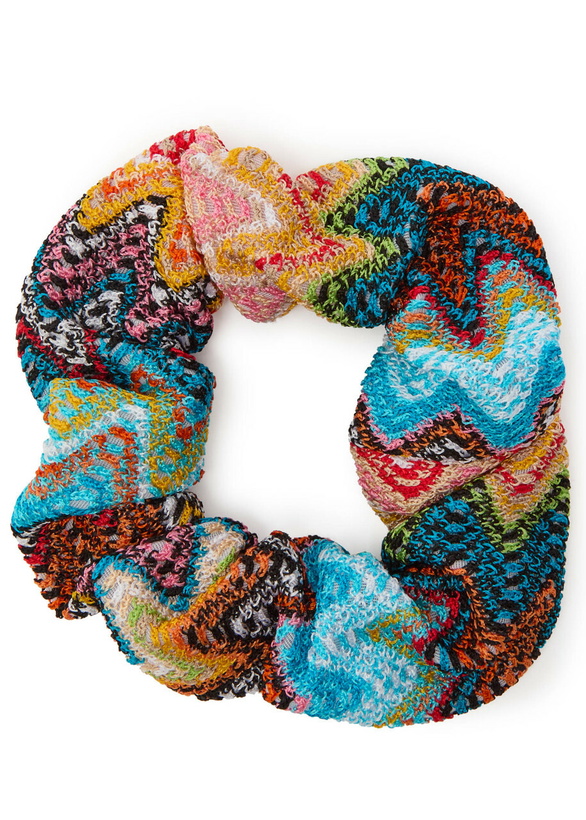 Photo: Missoni Zigzag-intarsia Knitted Scrunchie - Multicoloured - One Size