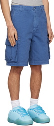 ERL Blue Woven Cargo Shorts
