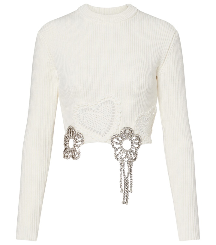 Photo: Area Embellished cotton-blend sweater