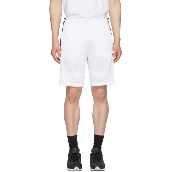 Photo: Champion Reverse Weave White and Navy Tearaway Shorts
