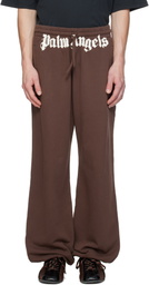 Palm Angels Brown Waist Logo Sweatpants