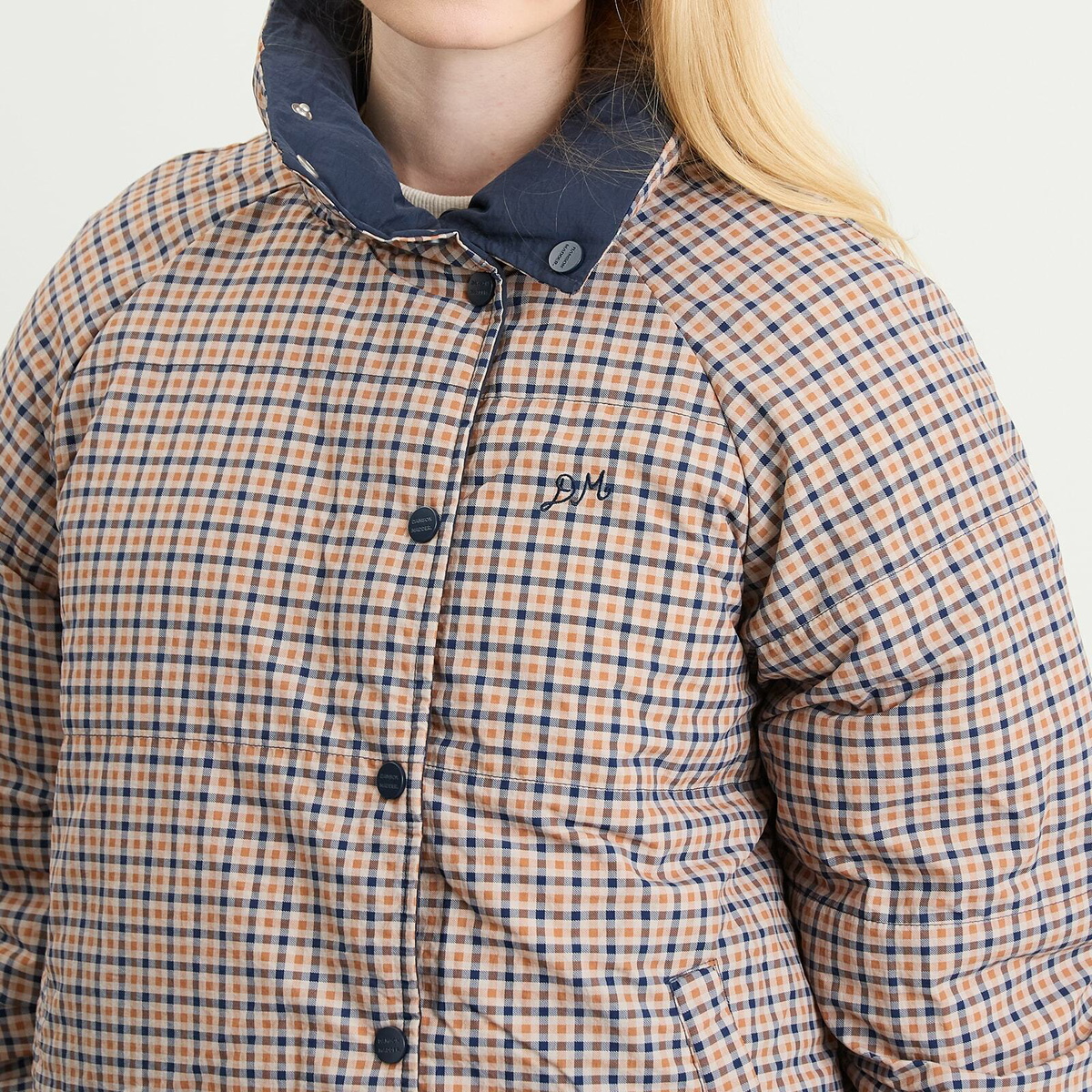 Damson Madder Women's Reversible Opal Puffer Jacket in Navy