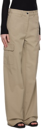 Theory Taupe Wide-Leg Trousers