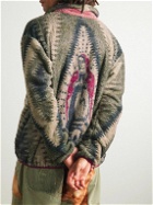 KAPITAL - Thunder Mother Printed Fleece Zip-Up Sweatshirt - Gray