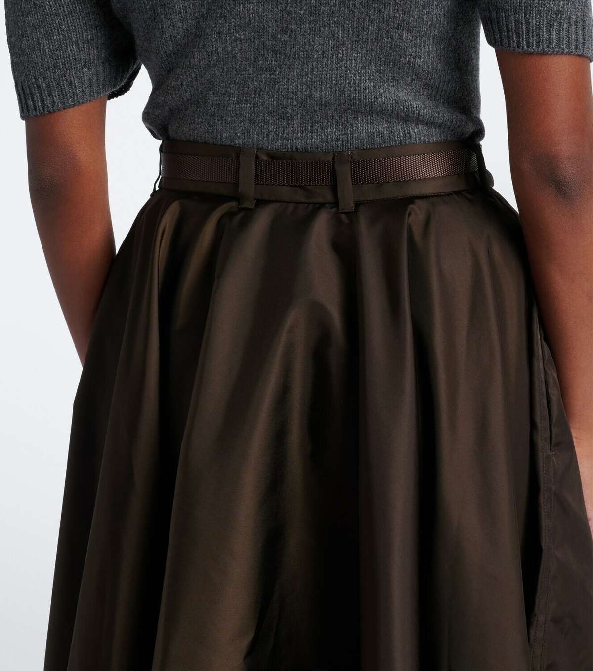 Prada Re-Nylon belted midi skirt