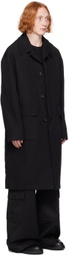 Juun.J Black Detachable Hood Coat