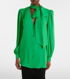 Valentino Tie-neck silk georgette blouse