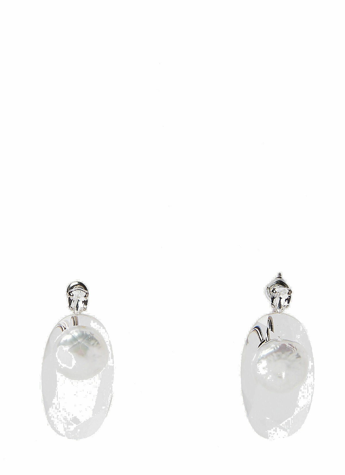 Photo: Trapped Pearl Earrings in Silver