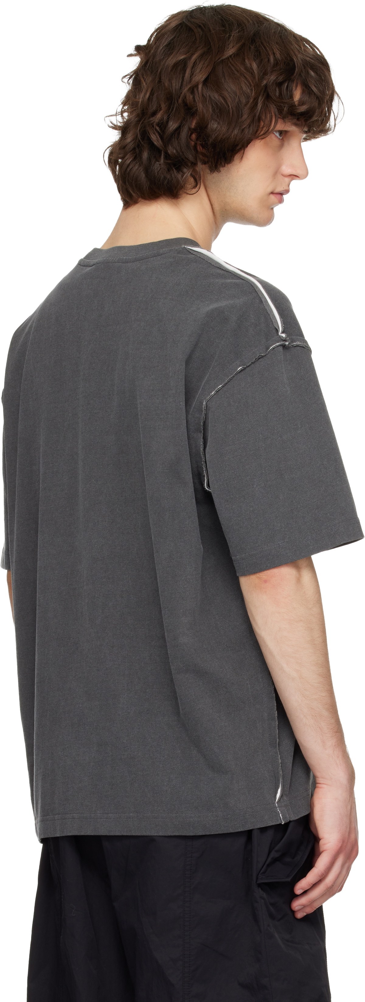 Solid Homme Gray Raw-Edge T-shirt